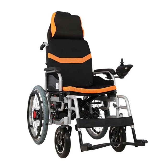 ЗНИЖКА+ Складана електрична коляска для інвалідів з підголовником MIRID D6035С (режими: електро, активний). Літієва батарея – 20 аг.