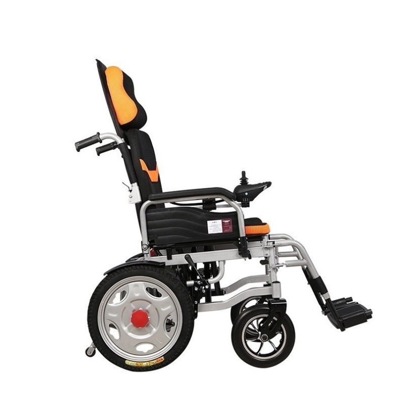ЗНИЖКА+ Складана електрична коляска для інвалідів з підголовником MIRID D6036C. Літієва батарея – 20аг.
